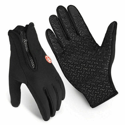 Touchscreen Winter Gloves with Fleece Lining and Anti-Slip Palm, Zippered Elastic Cuff Zolana