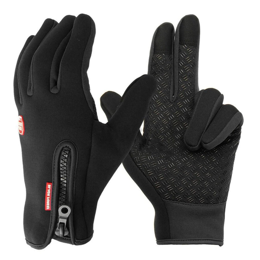 Touchscreen Winter Gloves with Fleece Lining and Anti-Slip Palm, Zippered Elastic Cuff Zolana
