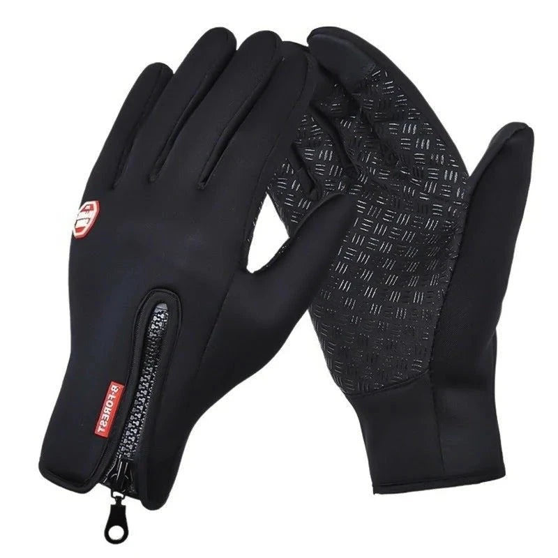 Touchscreen Winter Gloves with Fleece Lining and Anti-Slip Palm, Zippered Elastic Cuff Zolana