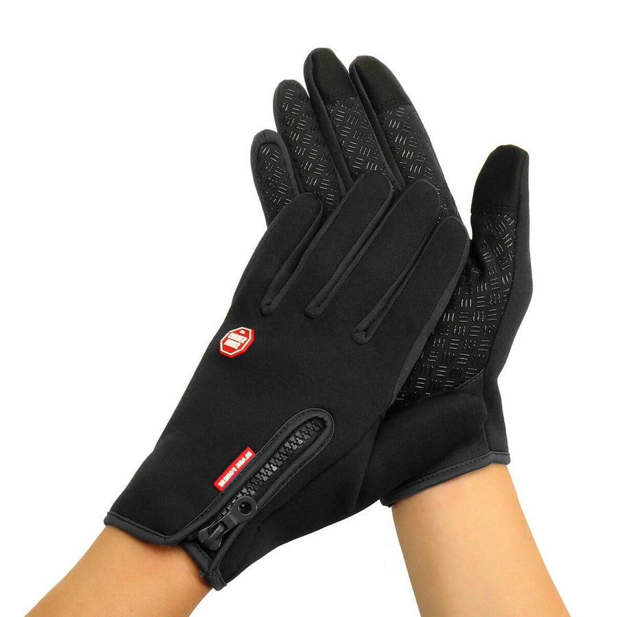 Touchscreen Winter Gloves with Fleece Lining and Anti-Slip Palm, Zippered Elastic Cuff Zolana