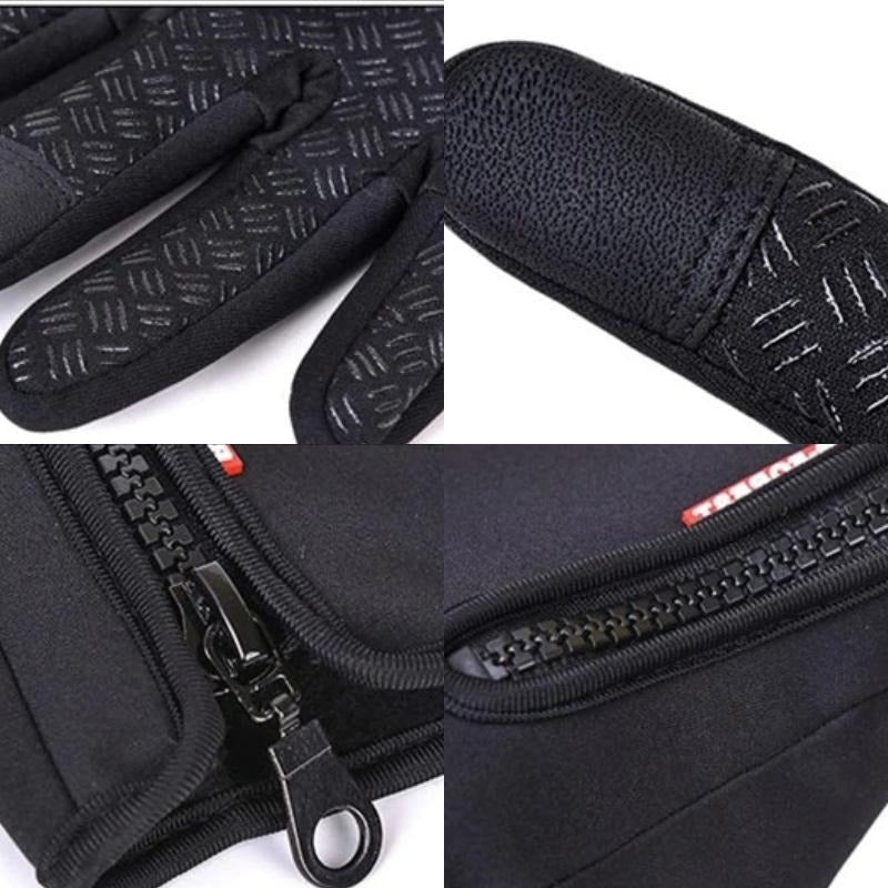 Touchscreen Winter Gloves with Fleece Lining and Anti-Slip Palm, Zippered Elastic Cuff Zolana