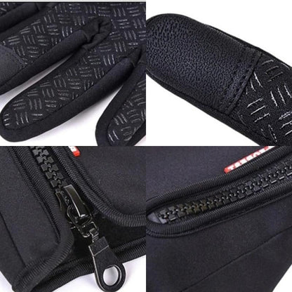 Touchscreen Winter Gloves with Fleece Lining and Anti-Slip Palm, Zippered Elastic Cuff Zolana