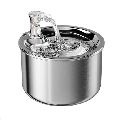 Cat Water Fountain with Stainless Steel Basin and Motion Sensor, 2L USB Powered Zolana
