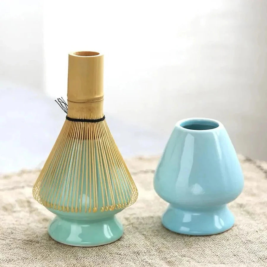 Matcha Tea Set with Bamboo Whisk and Ceramic Bowl, Handcrafted Beginner Gift Zolana