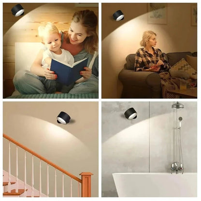 Wireless Rechargeable Wall Light with 360° Magnetic Swivel and Touch Controls, USB-C Zolana