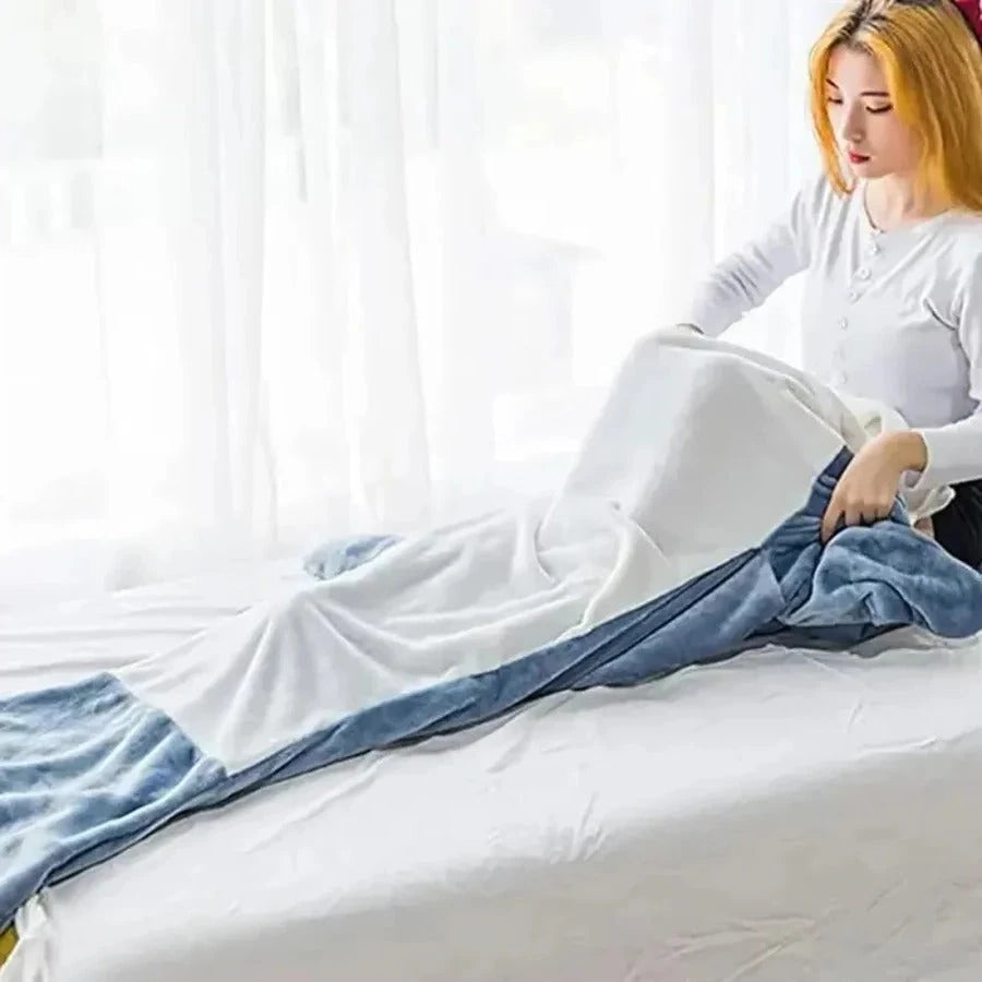 Hooded Shark Blanket with Soft Flannel-Style Fabric and Full Coverage, Roomy Adult Fit Zolana