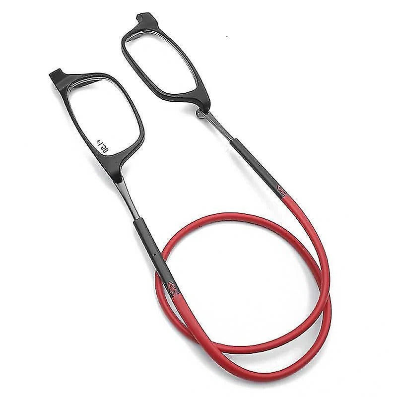 Reading Glasses with Magnetic Bridge and Hanging Neck Loop, Lightweight Unisex