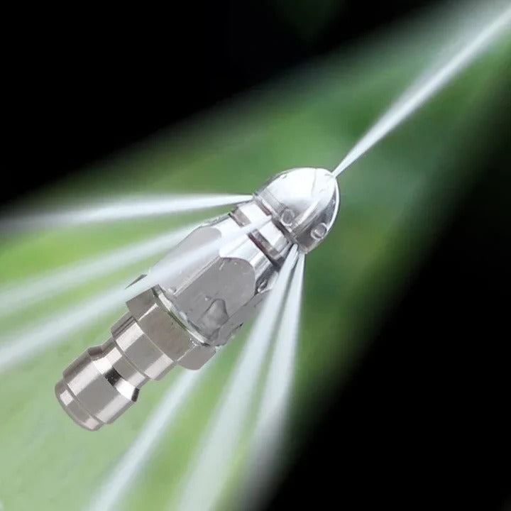 Pressure Washer Jetter Nozzle with Pointed Tip and Stainless Steel Body for Standard Hoses