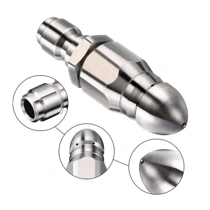 Pipe Cleaning Nozzle with Pointed Tip and High-Pressure Jet for Pressure Washers Zolana