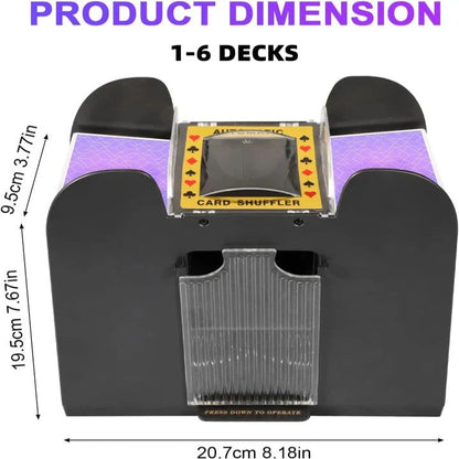 Automatic Card Shuffler, Battery-Operated Dual-Deck Design for Playing Cards Zolana