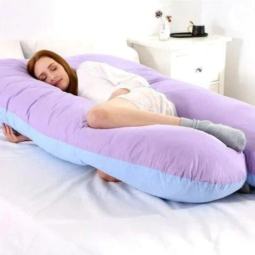 Full Body Pillow with U-Shaped Support and Adjustable Shredded Memory Foam, Removable Cover Zolana