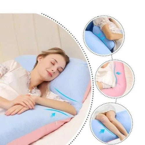 Full-Body U Pillow with Adjustable Shredded Foam and Removable Jersey Cover