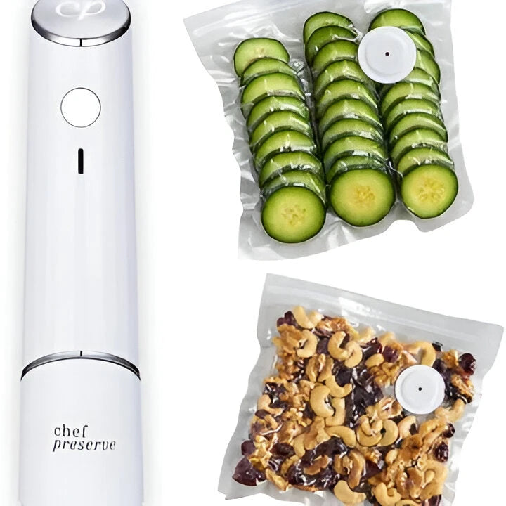 Portable Vacuum Sealer with One-Button Auto Seal and USB Rechargeable, Reusable Bags Zolana