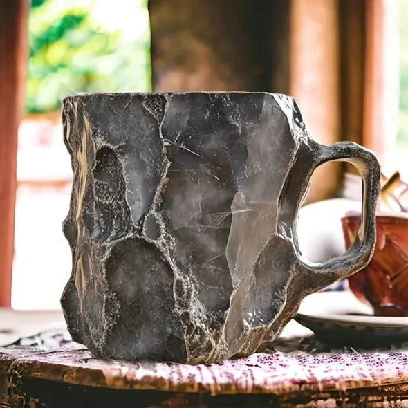 Crystal-Like Coffee Mug with Faceted Luminous Design and Comfortable Handle, 10.14 Fl Oz Zolana