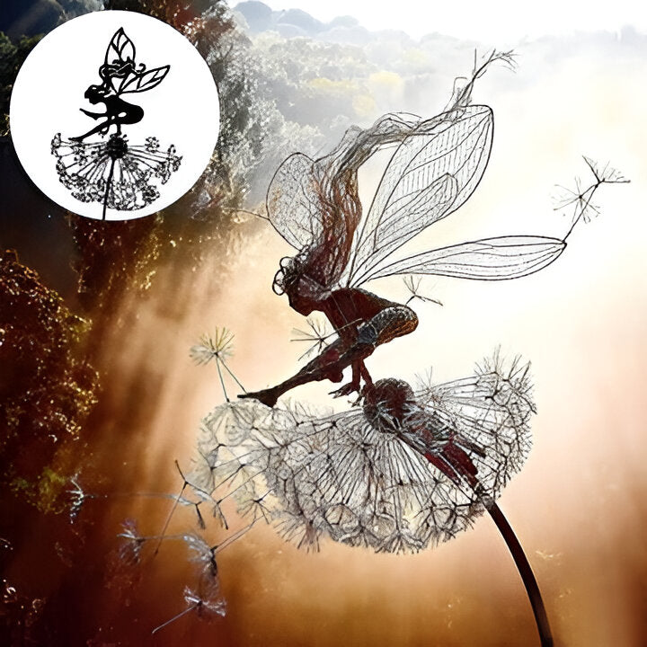 Garden Fairy Sculpture with Powder-Coated Steel, Ground Stake for Indoor and Outdoor Use Zolana