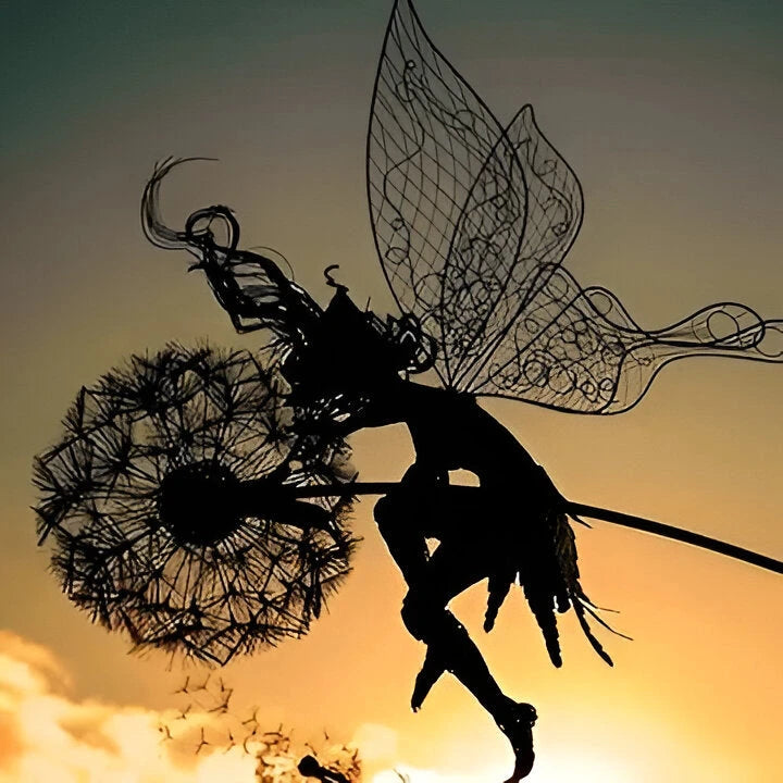 Garden Fairy Sculpture with Powder-Coated Steel, Ground Stake for Indoor and Outdoor Use Zolana