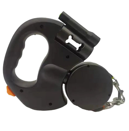 Dual Retractable Dog Leash with Tangle-Free 360° Swivel and LED Safety Light, 9.8 Ft Zolana