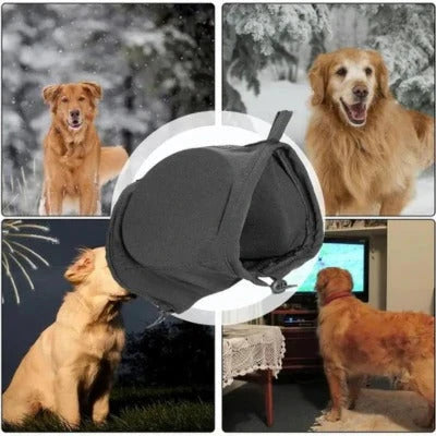 Noise Reducing Dog Ear Muffs with Padded Hood and Adjustable Drawcord, Breathable Warm Zolana