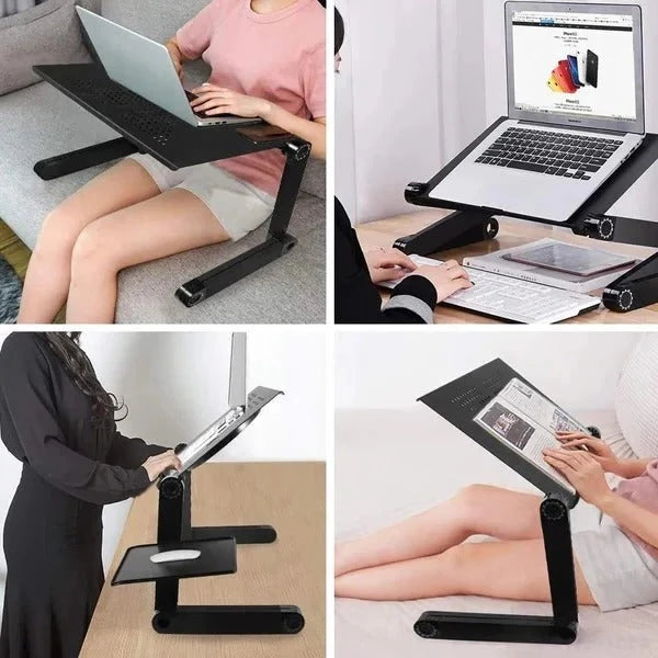 Adjustable Laptop Stand with 360° Rotating Legs and Detachable Mouse Pad, Aluminum Alloy Zolana