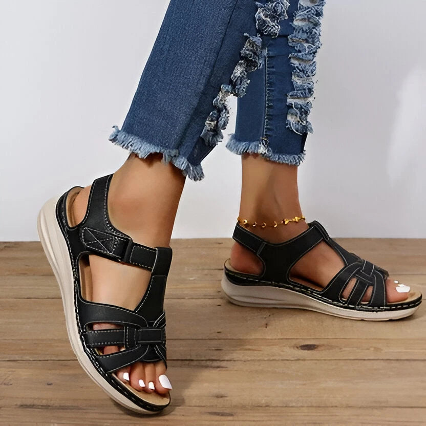Women's Comfort Sandals with Contoured Support Footbed and Adjustable Straps, 1.5in Heel Zolana