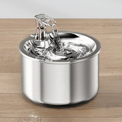 Cat Water Fountain with Stainless Steel Basin and Motion Sensor, 2L USB Powered Zolana