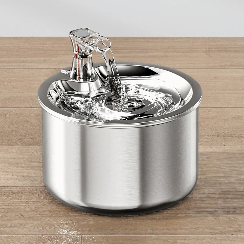 Cat Water Fountain with Stainless Bowl and Motion Sensor, Replaceable Filter, USB