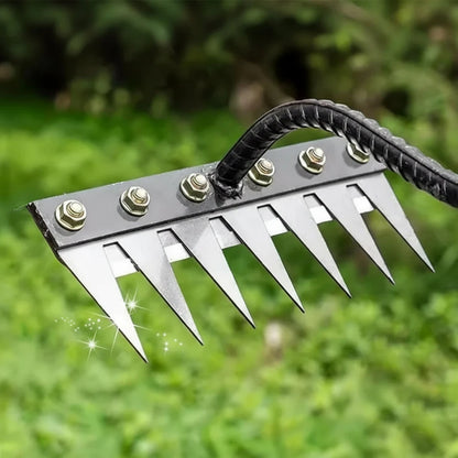 Garden Weeding Rake with Narrow Tines and Carbon Steel Head, Soft Comfort Grip Zolana