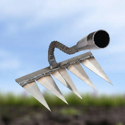 Weeding Rake with High-Strength Steel and Convertible Handheld Design, Narrow Tines