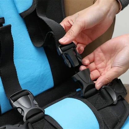 Portable Child Car Seat with Foldable Design and Integrated 5-Point Harness, Removable Pad