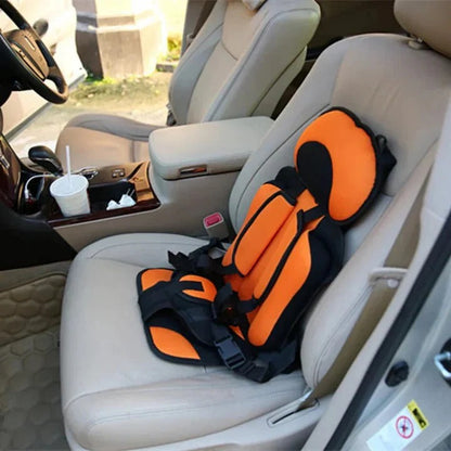 Portable Child Car Seat with Foldable Design and Integrated 5-Point Harness, Removable Pad