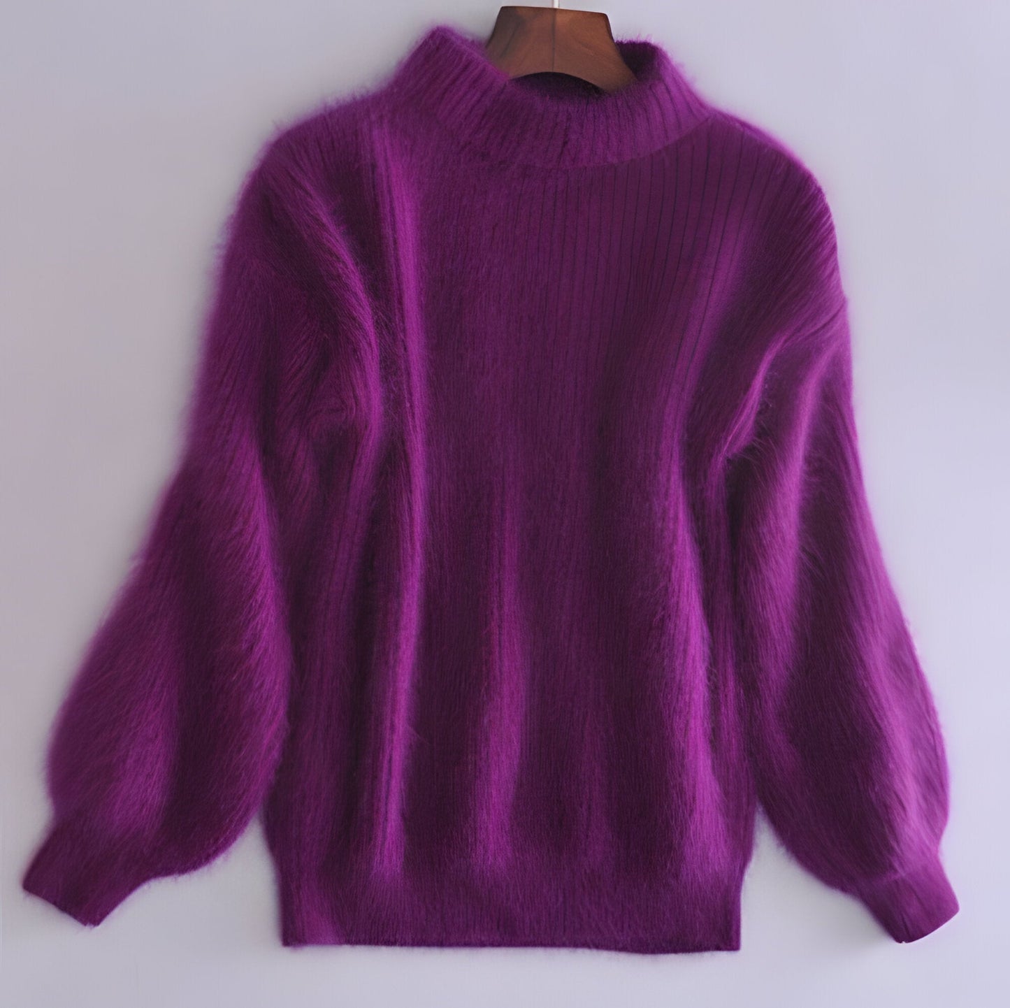 Angora Blend Sweater with Relaxed Fit and Lightweight Warmth, Solid Colors Zolana