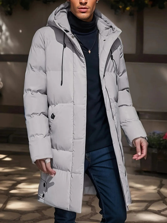 Men's Winter Jacket with Water-Resistant Shell and Insulated Quilted Lining, Mid-Thigh Zolana