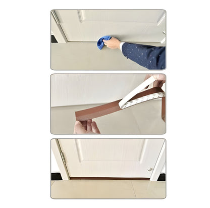 Door Draft Seal with Self-Adhesive Backing and Flexible Transparent Strip, 5m