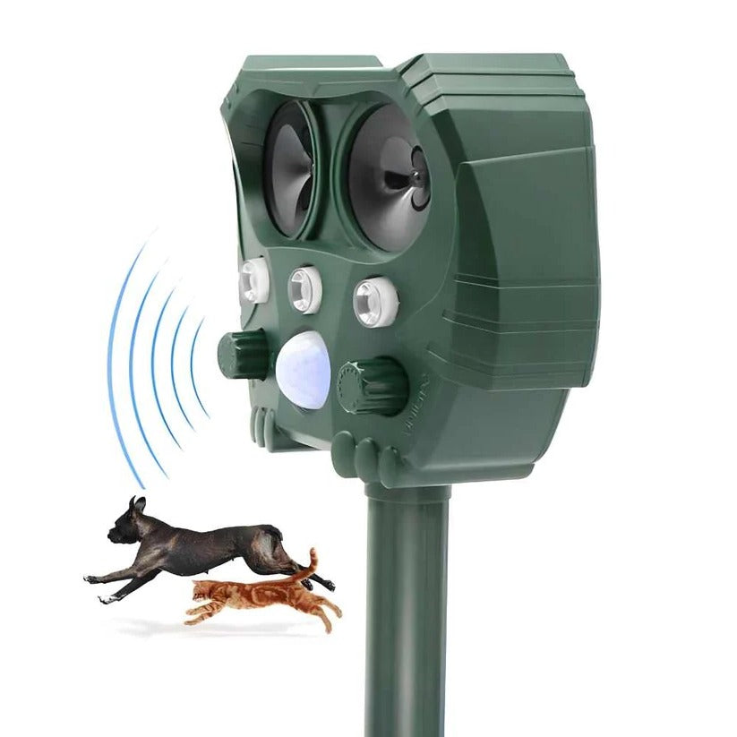 Ultrasonic Animal Repellent with Motion Sensor and Solar Power for Yard, 26 Ft Range