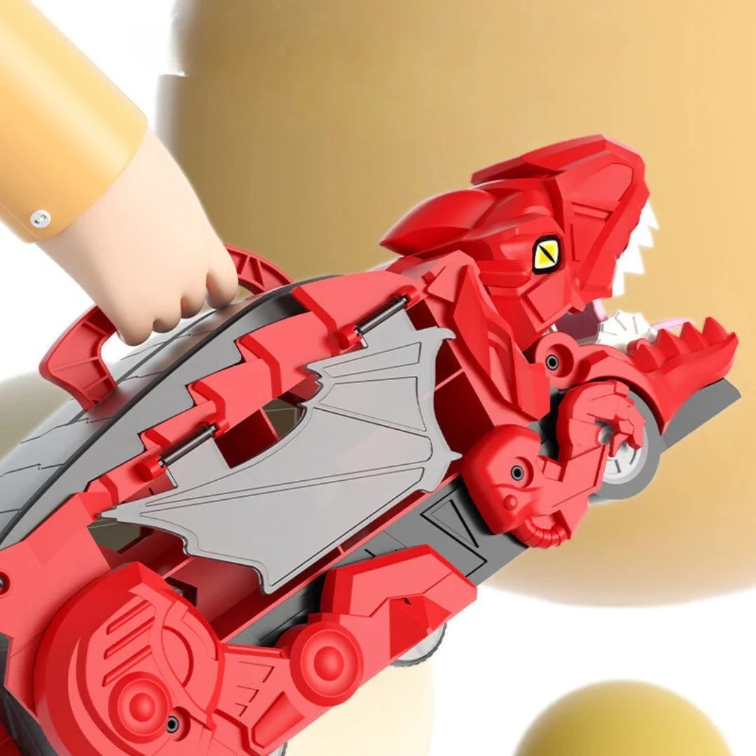 Transforming Dinosaur Truck with Dual Tracks and Built in Storage, Includes 2 Mini Cars Zolana