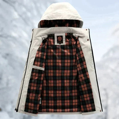 Men's Waterproof Jacket with Breathable Membrane and Detachable Hood, Windproof
