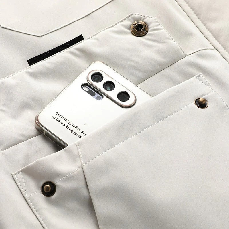 Men's Waterproof Jacket with Breathable Membrane and Detachable Hood, Windproof