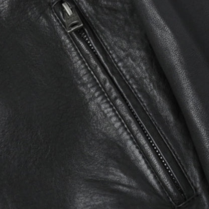Faux Leather Jacket for Men with Breathable Lining and Tailored Silhouette, Regular Fit