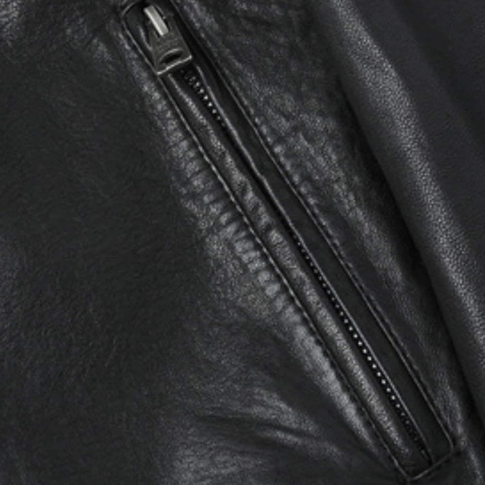 PU Leather Jacket for Men with Soft Polyester Lining and Regular Fit, Breathable Zolana