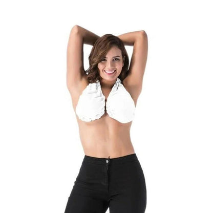 Terry Cloth Bra with Adjustable Back Cord and Wire-Free Support, Moisture-Wicking Fabric