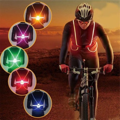 LED Safety Vest with 360-Degree Fiber Optic Lighting and Rechargeable Pack, Adjustable Fit