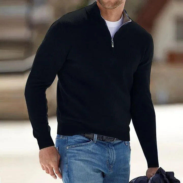 Cashmere Sweater for Men with Lightweight Knit and Regular Fit, Long Sleeve Casual Style