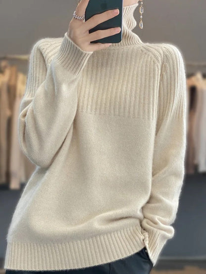 Cashmere Crewneck Sweater with Lightweight Knit and Relaxed Fit, Hand Washable