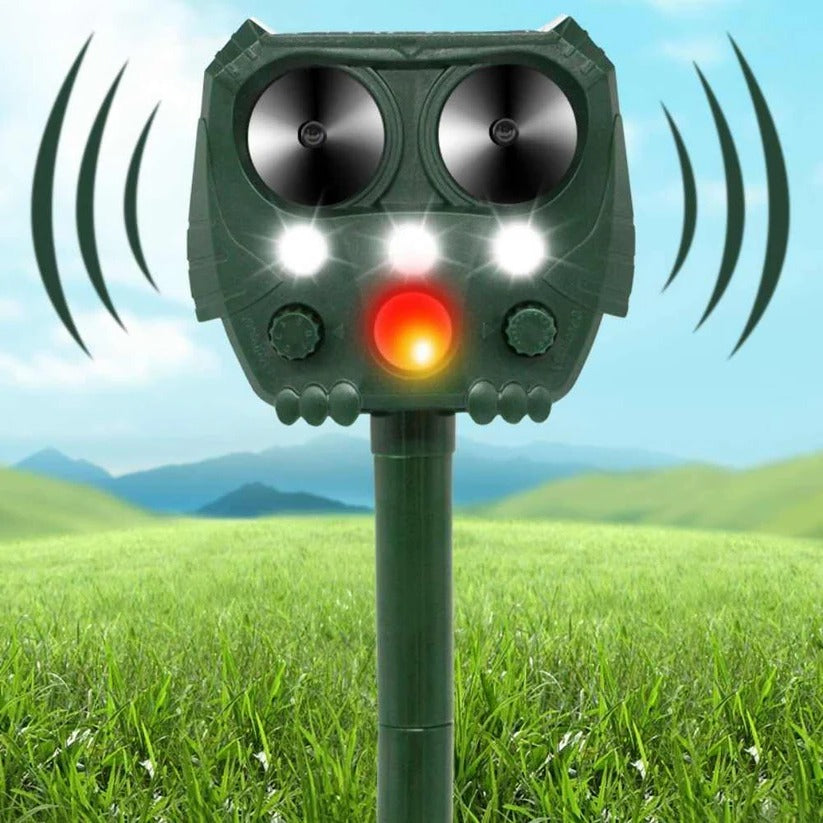 Ultrasonic Animal Repellent with Motion Sensor and Solar Power for Yard, 26 Ft Range