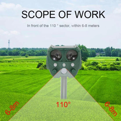Ultrasonic Animal Repellent with Motion Sensor and Solar Power for Yard, 26 Ft Range