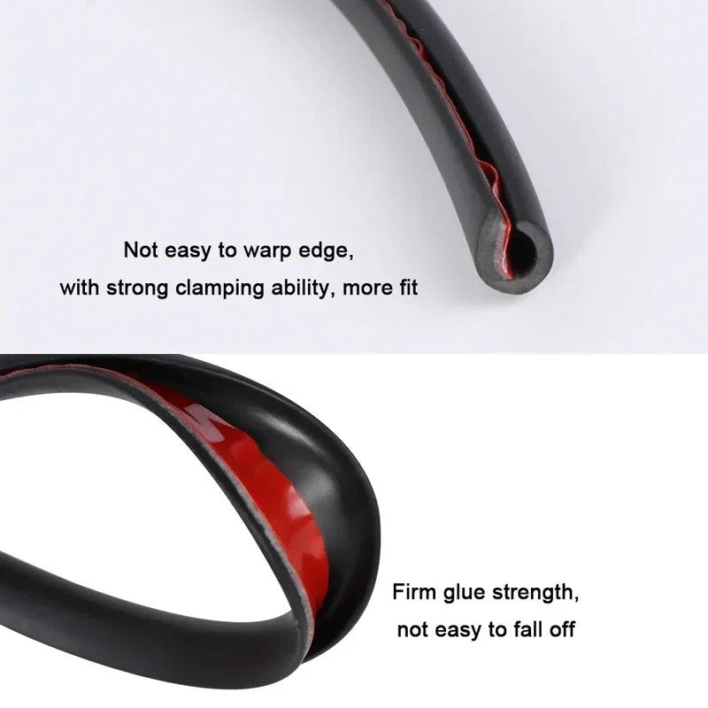 Car Door Edge Protector with U-Shaped Gripping Channel and Heat-Formable Thermoplastic, 16.4-Foot Length Zolana