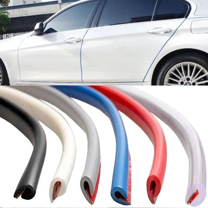 Car Door Edge Protector with U-Shaped Gripping Channel and Heat-Formable Thermoplastic, 16.4-Foot Length Zolana