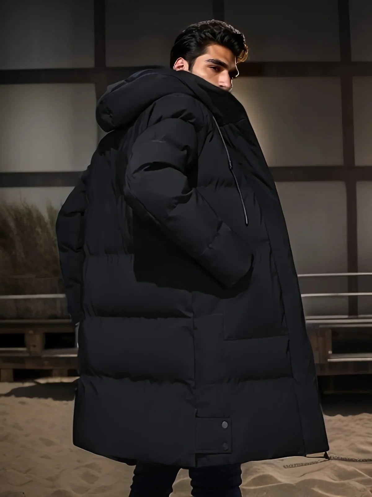 Men's Winter Jacket with Water-Resistant Shell and Insulated Quilted Lining, Mid-Thigh Zolana