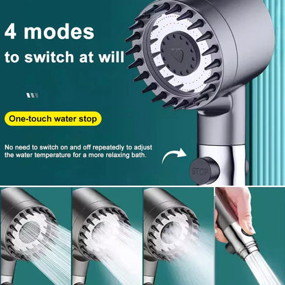 High Pressure Shower Head with 9-Layer Filtration and Push-Button Flow Pause, Water-Saving