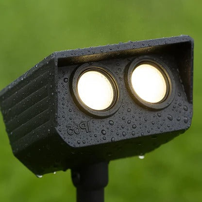 Solar Outdoor Spotlight with Adjustable Zoom Lens, RGB and Warm White Modes for Garden